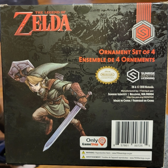 The Legend of Zelda Christmas Ornaments, Set of 4, New - Picture 2 of 2
